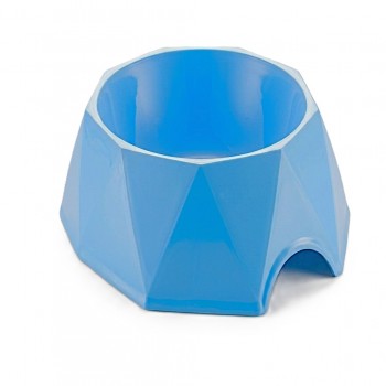 PETS CLUB Diamond Shape Pet Bowl (Large) 23.5×23.5×7.2 cm – Durable Modern Blue Food & Water Feeding Dish for Dogs & Cats