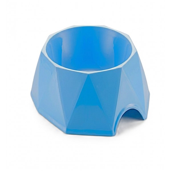 PETS CLUB Diamond Shape Pet Bowl (Large) 23.5×23.5×7.2 cm – Durable Modern Blue Food & Water Feeding Dish for Dogs & Cats