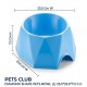 PETS CLUB Diamond Shape Pet Bowl (Large) 23.5×23.5×7.2 cm – Durable Modern Blue Food & Water Feeding Dish for Dogs & Cats