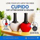 Georplast Cupido Cat Litter Scoop Set – Gray Color with Heart-Shaped Holder – Premium Durable Ergonomic Litter Scoop – Hygienic Cat Litter Cleaning Tool – Stylish Italian Made Design (Bags Not Included)