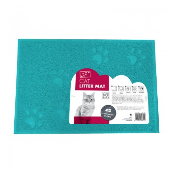 M-PETS Footprint Cat Litter Mat ( Blue ) M-PETS Footprint Cat Litter Mat ( Blue )