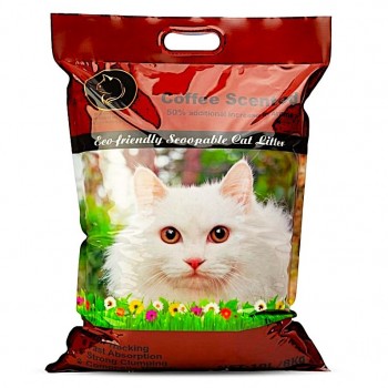 Golden Cat Bentonite Clumping Cat Litter 10L (8kg) – Coffee Scented, Strong Clumping Natural Clay, Odor Control, Dust-Free, Bacteria Prevention, Premium Scoopable Cat Litter