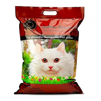 Golden Cat Bentonite Clumping Cat Litter 10L (8kg) – Coffee Scented, Strong Clumping Natural Clay, Odor Control, Dust-Free, Bacteria Prevention, Premium Scoopable Cat Litter