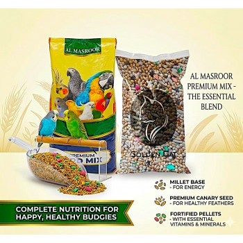 Al Masroor Vitamin Seed Mix – Premium Blend for Budgies, Finches & Small Birds | Nutritionally Balanced Seed & Pellet Mix | Supports Health, Vitality & Feather Care | 20kg Bag
