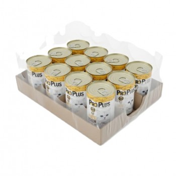 Pro Plus Premium Adult Cat Wet Food with Chicken, Grain-Free Pate, Complete & Balanced Nutrition, 400g × 12 Cans