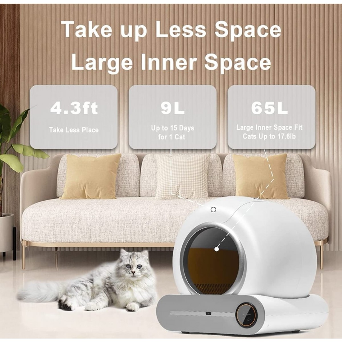 Golden Cat Cat Litter Box, Automatic Smart ( 9L Large ) - 2304080006 ...
