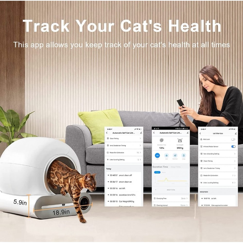 Golden Cat Cat Litter Box, Automatic Smart ( 9L Large ) - 2304080006 ...