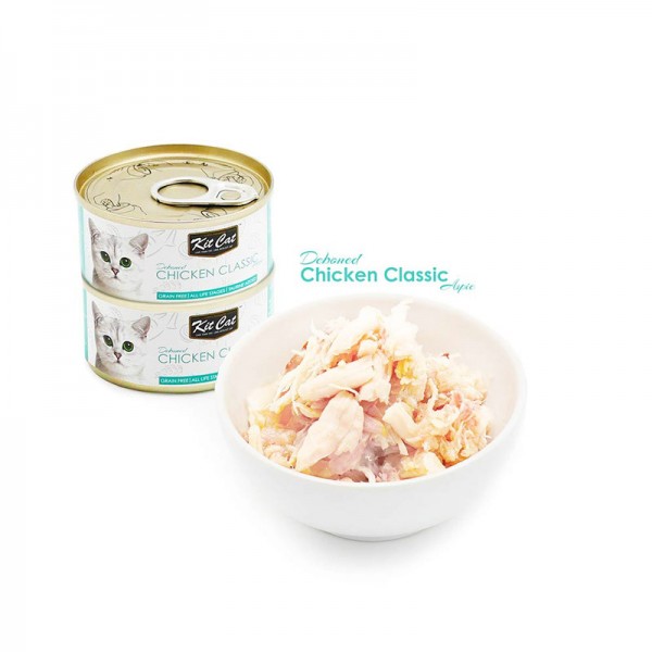 Kit Cat Deboned CHICKEN CLASSIC Toppers CAN( 80g )  For Cat