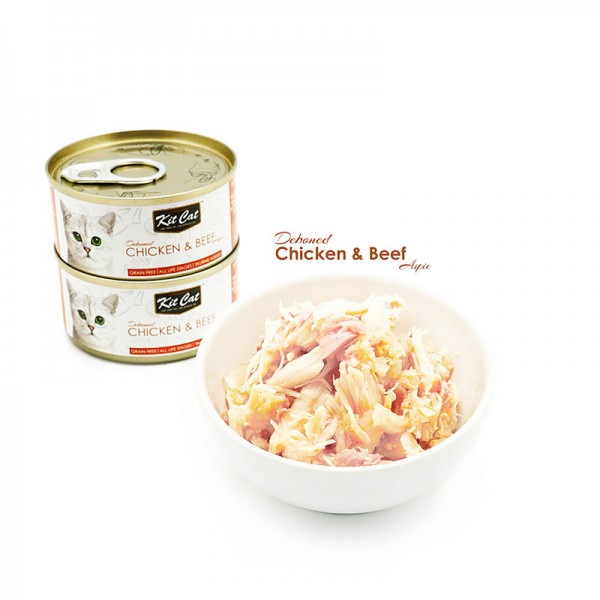 Kit Cat Deboned CHICKEN & BEEF Toppers CAN( 80g )  For Cat