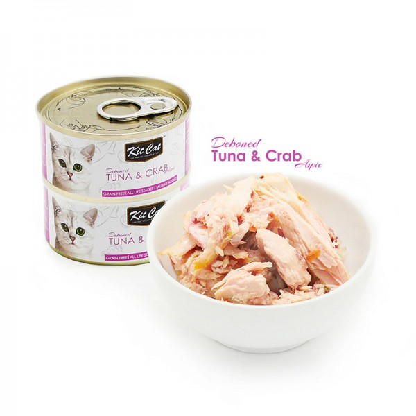 Kit Cat Deboned Tuna & CRAB Toppers CAN( 80g )  For Cat