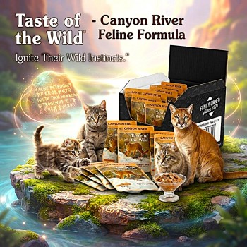 Taste of the Wild Canyon River Cat Wet Food Chunks in Gravy with Trout Chicken and Turkey Grain Free 85g x 12 Pouches
