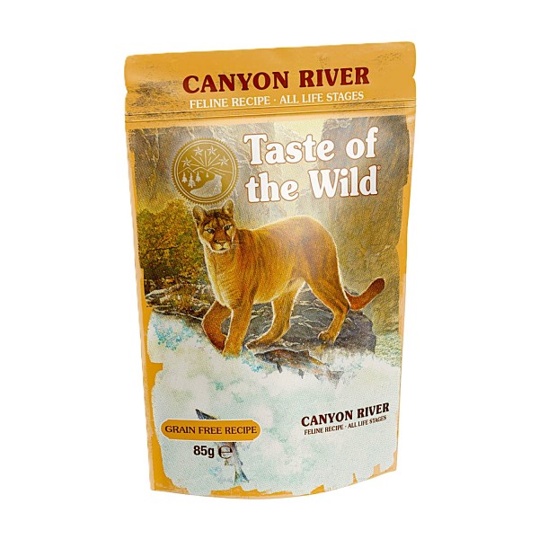 Taste of the Wild Canyon River Cat Wet Food Chunks in Gravy with Trout Chicken and Turkey Grain Free 85g x 12 Pouches