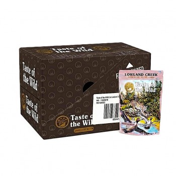 Taste of the Wild Lowland Creek Feline Recipe Wet Cat Food Chunks in Gravy with Turkey Chicken Duck Grain Free All Life Stages 85g x 12 Pouches