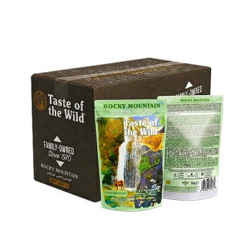 Taste of the Wild Rocky Mountain Feline Recipe Wet Cat Food 85g x 12 Pouches, Chunks in Gravy with Chicken and Salmon, Grain Free Complete Cat Food for Kittens, Adults, Seniors and Sterilized Cats