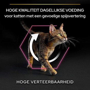 Purina Pro Plan Adult Delicate Digestion Dry Cat Food with Turkey 10kg – Sensitive Stomach Formula, Wheat-Free High Digestibility Nutrition with Optirenal Kidney Support for Adult Cats