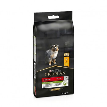 Purina Pro Plan Healthy Start Medium Puppy Dry Dog Food Chicken 12kg – Immune Support with Colostrum, High Protein Growth Formula, No Added Colourants, Complete Nutrition for Medium Breed Puppies