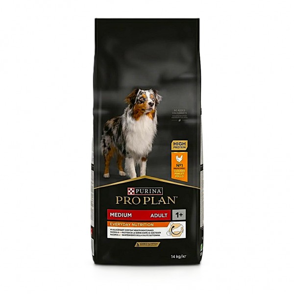 PRO PLAN Everyday Nutrition Medium Adult Dry Dog Food with Chicken – 14 kg – High Protein Maintenance Diet for Adult Dogs – Supports Dental Care, Joint Health & Everyday Immunity
