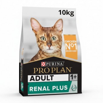 Purina Pro Plan Adult Renal Plus Chicken & Rice Dry Cat Food, Kidney & Immune Support, Adult Cats, 10 KG