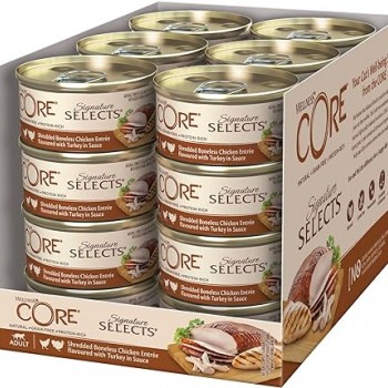 Wellness CORE Signature Selects Shredded Chicken & Turkey, (79g Pack of 24)  For Cat