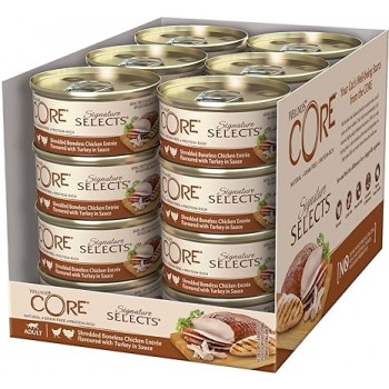 Wellness CORE Signature Selects Shredded Chicken & Turkey, (79g Pack of 24)  For Cat