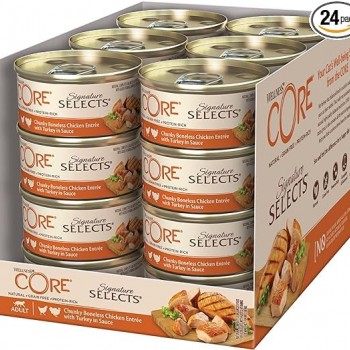 Wellness CORE Signature Selects Chunky Chicken & Turkey, 79g Pack of 24  For Cat
