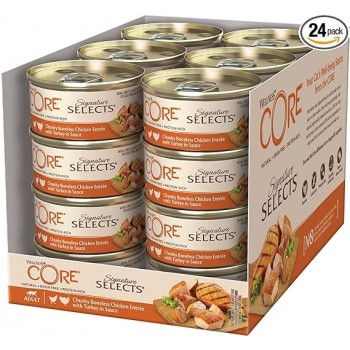 Wellness CORE Signature Selects Chunky Chicken & Turkey, 79g Pack of 24  For Cat