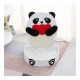 Cozy Paws Panda Shape Cat Scratching Board with Sisal Rope & Scratching Pad, Multi-Functional Cat Scratcher with Plush Flannel Base, Climbing & Resting Station (41×33×62 cm)
