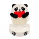 Cozy Paws Panda Shape Cat Scratching Board with Sisal Rope & Scratching Pad, Multi-Functional Cat Scratcher with Plush Flannel Base, Climbing & Resting Station (41×33×62 cm)