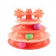 Cozy Paws 4-Layer Turntable Cat Tower Toy – Interactive Orange Cat Toy with 4-Level Spinning Ball Track, Mental & Physical Exercise Activity Center for Kittens & Adult Cats, Indoor Enrichment Toy (23.4×23.4×18 cm, No Spring)