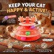 Cozy Paws 4-Layer Turntable Cat Tower Toy – Interactive Orange Cat Toy with 4-Level Spinning Ball Track, Mental & Physical Exercise Activity Center for Kittens & Adult Cats, Indoor Enrichment Toy (23.4×23.4×18 cm, No Spring)