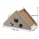 Cozy Paws Multi-Functional Triangle Cat Scratcher House with Sisal Ball Toy, Corrugated Cardboard Scratch Pad & Interactive Play Tunnel for Kittens and Adult Cats, 36 x 16 x 20 cm