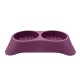 Cozy Paws Dual Pet Feeding Bowl for Cats & Dogs – Durable Plastic Twin Food & Water Dish – Lightweight, Easy Clean, Portable Pet Feeding Bowl – Purple – 28.5 x 16 x 5.5 cm