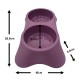 Cozy Paws Dual Pet Feeding Bowl for Cats & Dogs – Durable Plastic Twin Food & Water Dish – Lightweight, Easy Clean, Portable Pet Feeding Bowl – Purple – 28.5 x 16 x 5.5 cm