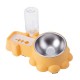 Cozy Paws Automatic Dual Pet Feeder & Water Dispenser (32×20.8×9.2 cm) – Yellow | 2-in-1 Cat & Small Dog Feeding Station with Stainless Steel Bowl | Hygienic Anti-Spill Smart Pet Food & Water Bowl System
