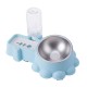Cozy Paws Automatic Dual Pet Feeder & Water Dispenser (32×20.8×9.2 cm) – Blue | 2-in-1 Cat & Small Dog Feeding Station with Stainless Steel Bowl | Hygienic & Easy Clean Design