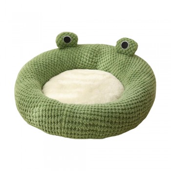Coco Kindi Washable Soft Plush Pet Bed Large Green Frog Design 62x56x10 cm Comfortable Cat Dog Sleeping Bed Soft Cushion Pet Mat Durable Washable Cozy Pet Nest