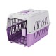 Cozy Paws Premium Plastic Pet Carrier – Purple with Beige Top, Metal Door Secure Travel Crate for Small Pets – 44 x 31 x 27 cm, Ventilated Lightweight Portable Pet Carrier
