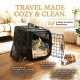 Cozy Paws Plastic Pet Carrier with Metal Door 44×31×27cm Black Premium Travel Crate for Cats Small Pets Hygienic Ventilated Carrier