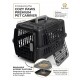 Cozy Paws Plastic Pet Carrier with Metal Door 44×31×27cm Black Premium Travel Crate for Cats Small Pets Hygienic Ventilated Carrier