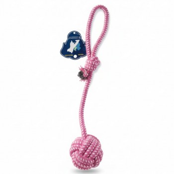 Pets Club Pet Cotton Rope & Ball Dog Toy – Durable Chew Toy for Small, Medium & Large Dogs, Interactive Tug-of-War & Fetch Toy, Dental Rope for Teeth Cleaning, Indoor & Outdoor Play