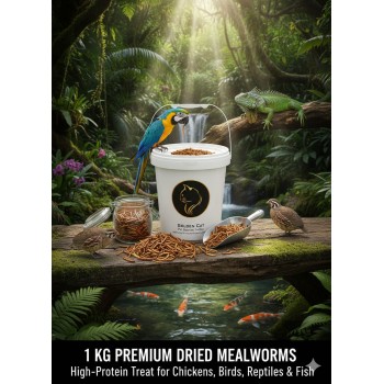 Dried Mealworms are a perfect source of protein for Wild birds, Chicken, Fish, & Reptiles.( 1 KG )