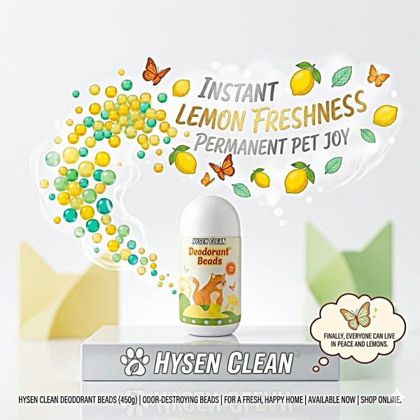 Hysen Clean Cat Litter Deodorant Beads - Lemon -450G