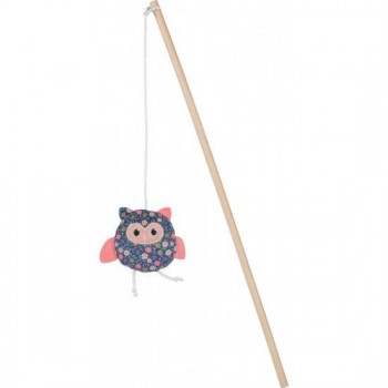 ZOLUX ETHICAT FLORAL OWL WAND TOY ( WITH STICK )