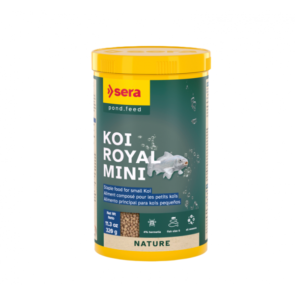 Sera Koi Royal Mini Nature Fish Food – Floating Staple Granules for Small Koi up to 12 cm – Balanced Growth, Strong Immunity, Easy Digestion – No Dyes or Preservatives – 1000 ml