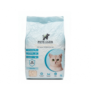 Pets Club Soya Bean Clumping Cat Litter Original 7L (2.5 Kg) – 100% Biodegradable Eco-Friendly Soy-Based Cat Litter, Quick Clumping, Flushable, 99.9% Dust Free, Strong Odor Control, Safe for Kittens & Adult Cats