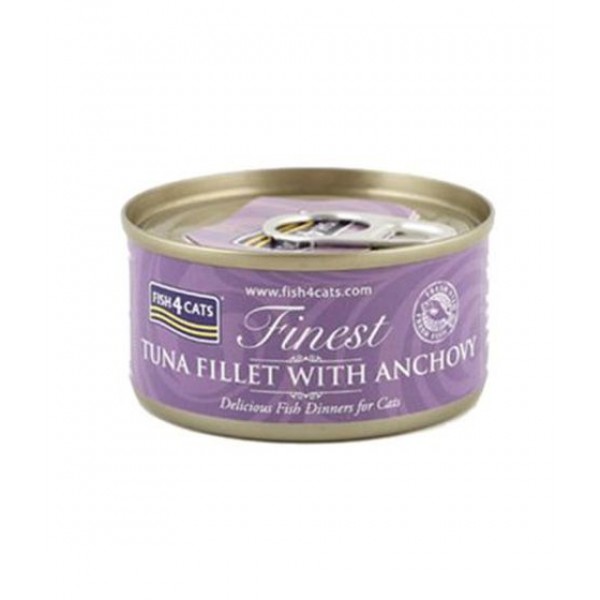 Fish4Cats Tuna Fillet with Anchovy Wet Food 70g For Cat Fish4Cats Tuna Fillet with Anchovy Wet Food 70g For Cat