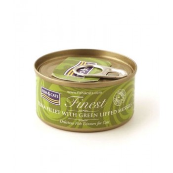 Fish4Cats Finest Tuna Fillet with Green Lipped Mussels Wet Cat Food 70g Fish4Cats Finest Tuna Fillet with Green Lipped Mussels Wet Cat Food 70g