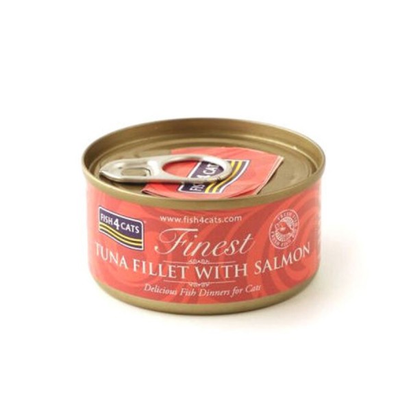 Fish4Cats Finest Tuna Fillet with Salmon Wet Cat Food 70g Fish4Cats Finest Tuna Fillet with Salmon Wet Cat Food 70g