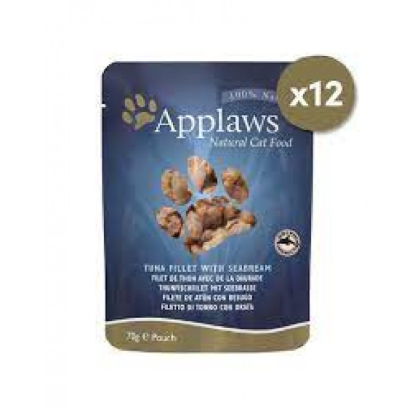 APPLAWS TUNA WITH SEABREAM 1 BOX-12 PS ( 70 G ) CAT FOOD