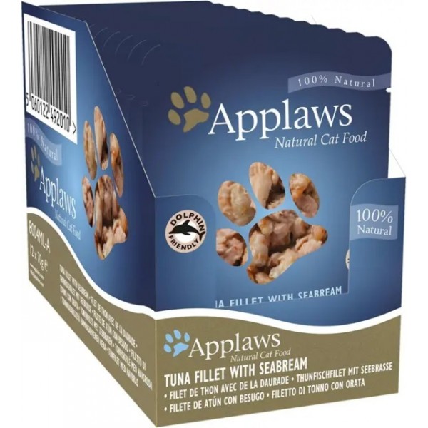 APPLAWS TUNA WITH SEABREAM 1 BOX-12 PS ( 70 G ) CAT FOOD